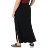 Amazon Essentials Women’s Lightweight Knit Stretchy Maxi Skirt with Elastic Waistband, Side Slits(Black)