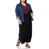 Amazon Essentials Women’s Lightweight Knit Stretchy Maxi Skirt with Elastic Waistband, Side Slits(Black)