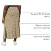 Amazon Essentials Women’s Lightweight Knit Stretchy Maxi Skirt with Elastic Waistband, Side Slits(Camel Animal Print)