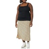 Amazon Essentials Women’s Lightweight Knit Stretchy Maxi Skirt with Elastic Waistband, Side Slits(Camel Animal Print)