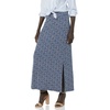 Amazon Essentials Women’s Lightweight Knit Stretchy Maxi Skirt with Elastic Waistband, Side Slits(Navy  Animal Dot)
