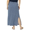 Amazon Essentials Women’s Lightweight Knit Stretchy Maxi Skirt with Elastic Waistband, Side Slits(Navy  Animal Dot)