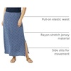 Amazon Essentials Women’s Lightweight Knit Stretchy Maxi Skirt with Elastic Waistband, Side Slits(Navy  Animal Dot)