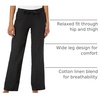 Amazon Essentials Women’s Linen Blend Drawstring Relaxed Fit Wide Leg Pants (Available in Plus Size)(Black)