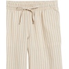 Amazon Essentials Women’s Linen Blend Drawstring Relaxed Fit Wide Leg Pants (Available in Plus Size)(Ecru Stripe)