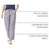 Amazon Essentials Women’s Linen Blend Drawstring Relaxed Fit Wide Leg Pants (Available in Plus Size)(Grey Vertical Stripe)