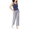 Amazon Essentials Women’s Linen Blend Drawstring Relaxed Fit Wide Leg Pants (Available in Plus Size)(Grey Vertical Stripe)