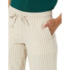 Amazon Essentials Women’s Linen Blend Drawstring Relaxed Fit Wide Leg Pants (Available in Plus Size)(Natural Flax/White Ticking Stripe)