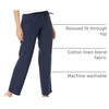Amazon Essentials Women’s Linen Blend Drawstring Relaxed Fit Wide Leg Pants (Available in Plus Size)(Navy)