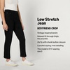 Amazon Essentials Women’s Low Stretch Mid-Rise Classic-Roll Boyfriend Crop Jeans(Black)