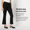 Amazon Essentials Women’s Medium Stretch Mid-Rise Fashion-Forward Kick Crop Jeans(Black)