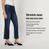 Amazon Essentials Women’s Medium Stretch Mid-Rise Fashion-Forward Kick Crop Jeans(Dark Shadow Wash)
