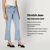 Amazon Essentials Women’s Medium Stretch Mid-Rise Fashion-Forward Kick Crop Jeans(Iced Blue Light Wash)
