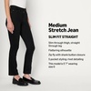 Amazon Essentials Women’s Medium Stretch Slim-Fit Mid-Rise Straight Leg Jeans(Black)