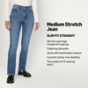 Amazon Essentials Women’s Medium Stretch Slim-Fit Mid-Rise Straight Leg Jeans(Medium Blue Vintage)