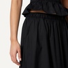 Amazon Essentials Women’s Mid-Rise A-Line Cotton Stretch Poplin Midi Skirt with Elastic Waist(Black)