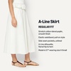 Amazon Essentials Women’s Mid-Rise A-Line Cotton Stretch Poplin Midi Skirt with Elastic Waist(Bright White)