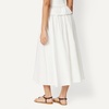 Amazon Essentials Women’s Mid-Rise A-Line Cotton Stretch Poplin Midi Skirt with Elastic Waist(Bright White)