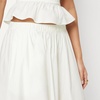Amazon Essentials Women’s Mid-Rise A-Line Cotton Stretch Poplin Midi Skirt with Elastic Waist(Bright White)