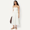 Amazon Essentials Women’s Mid-Rise A-Line Cotton Stretch Poplin Midi Skirt with Elastic Waist(Bright White)