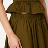 Amazon Essentials Women’s Mid-Rise A-Line Cotton Stretch Poplin Midi Skirt with Elastic Waist(Deep Brown)