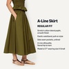 Amazon Essentials Women’s Mid-Rise A-Line Cotton Stretch Poplin Midi Skirt with Elastic Waist(Deep Brown)