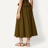 Amazon Essentials Women’s Mid-Rise A-Line Cotton Stretch Poplin Midi Skirt with Elastic Waist(Deep Brown)