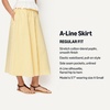 Amazon Essentials Women’s Mid-Rise A-Line Cotton Stretch Poplin Midi Skirt with Elastic Waist(Golden Yellow Even Stripe)