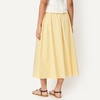 Amazon Essentials Women’s Mid-Rise A-Line Cotton Stretch Poplin Midi Skirt with Elastic Waist(Golden Yellow Even Stripe)