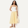 Amazon Essentials Women’s Mid-Rise A-Line Cotton Stretch Poplin Midi Skirt with Elastic Waist(Golden Yellow Even Stripe)