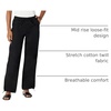 Amazon Essentials Women’s Mid-Rise Baggy Loose-Fit Wide-Leg Parachute Pants(Black)