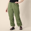 Amazon Essentials Women’s Mid-Rise Baggy Loose-Fit Wide-Leg Parachute Pants(Dark Olive)