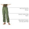 Amazon Essentials Women’s Mid-Rise Baggy Loose-Fit Wide-Leg Parachute Pants(Dark Olive)