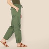 Amazon Essentials Women’s Mid-Rise Baggy Loose-Fit Wide-Leg Parachute Pants(Dark Olive)