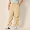 Amazon Essentials Women’s Mid-Rise Baggy Loose-Fit Wide-Leg Parachute Pants(Tan)