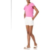 Amazon Essentials Women’s Mid-Rise Slim-Fit 3.5 Inch Inseam Stretch Cotton Khaki Shorts(White)