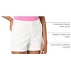 Amazon Essentials Women’s Mid-Rise Slim-Fit 3.5 Inch Inseam Stretch Cotton Khaki Shorts(White)