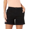 Amazon Essentials Women’s Mid-Rise Slim-Fit 5 Inch Inseam Khaki Shorts (Available in Straight and Curvy Fits)(Black)