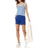 Amazon Essentials Women’s Mid-Rise Slim-Fit 5 Inch Inseam Khaki Shorts (Available in Straight and Curvy Fits)(Blue)