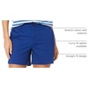 Amazon Essentials Women’s Mid-Rise Slim-Fit 5 Inch Inseam Khaki Shorts (Available in Straight and Curvy Fits)(Blue)