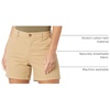 Amazon Essentials Women’s Mid-Rise Slim-Fit 5 Inch Inseam Khaki Shorts (Available in Straight and Curvy Fits)(Khaki Brown)