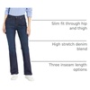 Amazon Essentials Women’s Mid-Rise Stretchy Slim Bootcut Jeans for Ladies, Flared Leg Pants – Discontinued Colors(New Dark Wash)
