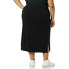 Amazon Essentials Women’s Pull-On Knit Midi Skirt with Elastic Waist, Slits(Black)