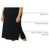 Amazon Essentials Women’s Pull-On Knit Midi Skirt with Elastic Waist, Slits(Black)