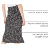 Amazon Essentials Women’s Pull-On Knit Midi Skirt with Elastic Waist, Slits(Black White Abstract Animal)
