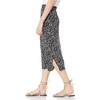 Amazon Essentials Women’s Pull-On Knit Midi Skirt with Elastic Waist, Slits(Black/White – Abstract Animal)