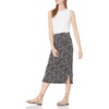Amazon Essentials Women’s Pull-On Knit Midi Skirt with Elastic Waist, Slits(Black/White – Abstract Animal)