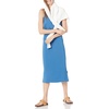 Amazon Essentials Women’s Pull-On Knit Midi Skirt with Elastic Waist, Slits(Blue)