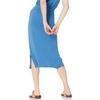 Amazon Essentials Women’s Pull-On Knit Midi Skirt with Elastic Waist, Slits(Blue)