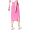 Amazon Essentials Women’s Pull-On Knit Midi Skirt with Elastic Waist, Slits(Bright Pink)